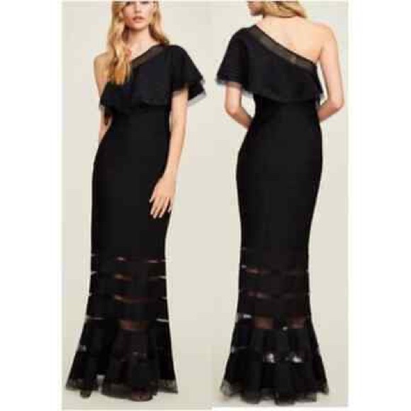 Tadashi Shoji Dresses & Skirts - Tadashi Shoji Addison One Shoulder Pintuck Jersey Gown Dress Size M